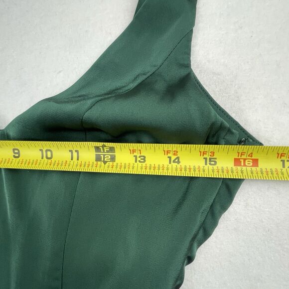 Lulus Aura Emerald Green Sleeveless Satin Maxi Dress Party Wedding HOCO Prom-XS - Picture 5 of 10